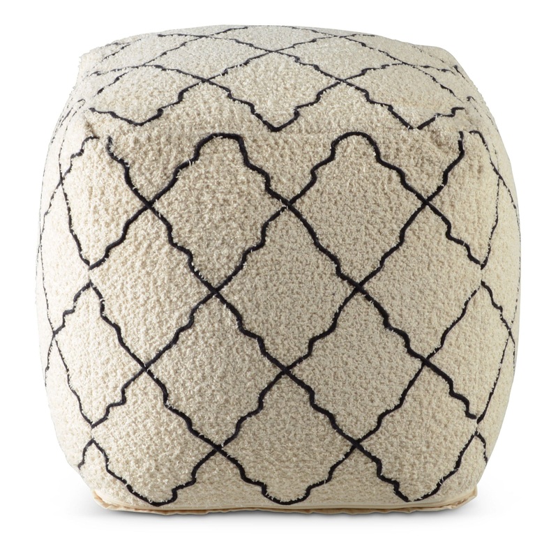Lattice – Square Pouf – Beige