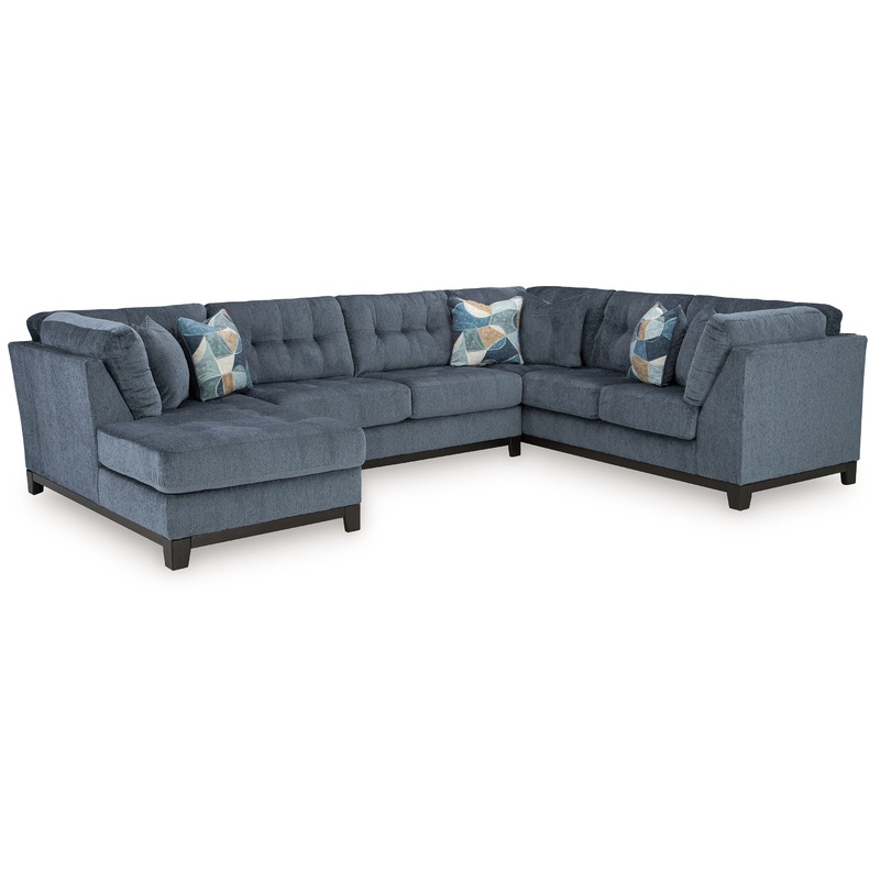 Maxon Place – Sectional|Beige|Blue|3 Pc. Right Arm Facing Corner Chaise Sectional|3 Pc. Left Arm Facing Corner Chaise Sectional
