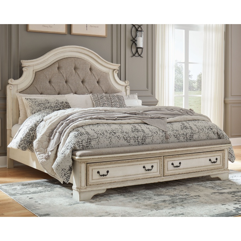 Realyn – Storage Bed|Beige|White|California King|Queen|King