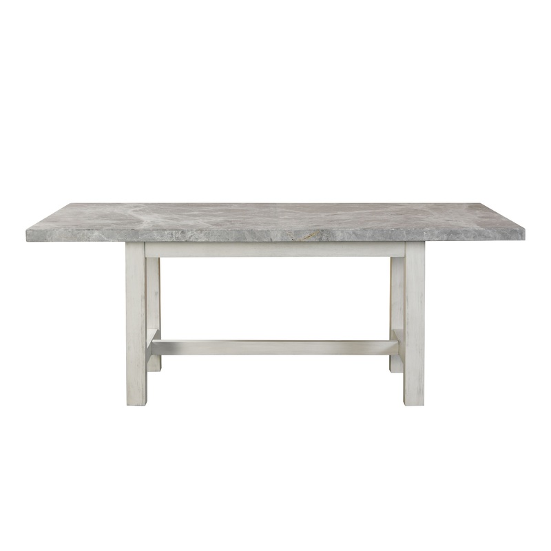 Canova – Gray Marble Top Dining – White