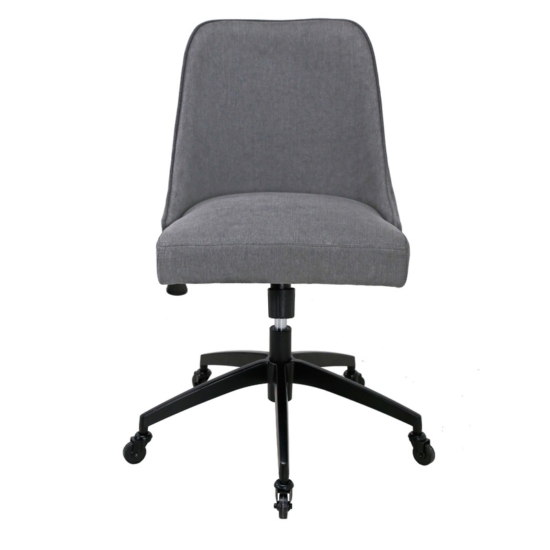 Kinsley – Swivel Upholstered Desk Chair – Dark Gray