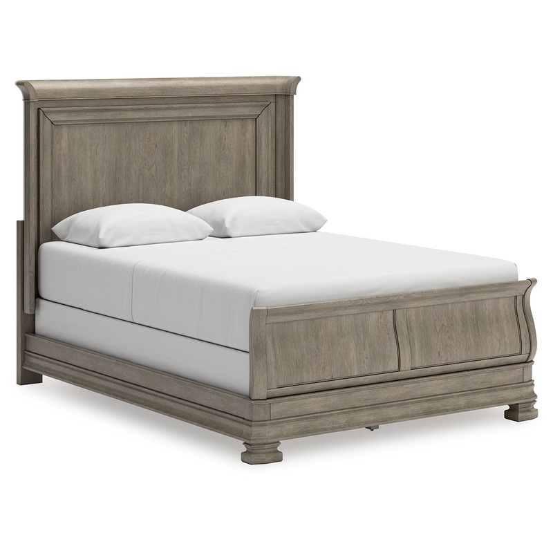 Lexorne – Sleigh Bed|Gray|King|California King|Queen