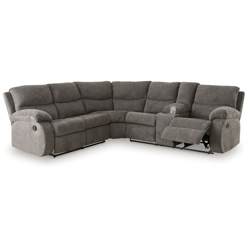 Museum – Sectional|Dark Gray|2-Piece Reclining Sectional With Right Arm Facing Reclining Loveseat With Console|2-Piece Reclining Sectional With Right Arm Facing Reclining Loveseat