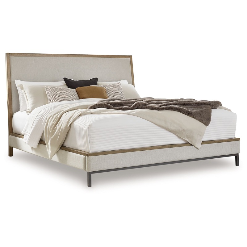 Tomtyn – Upholstered Bed|Light Brown|California King|Queen|King