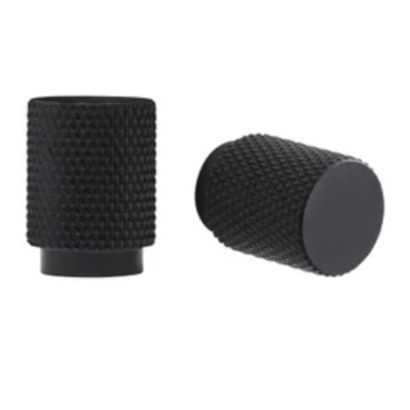 2 AXEL KNOBS D 18 X H25 MM MATT BLACK ALUMINIUM
