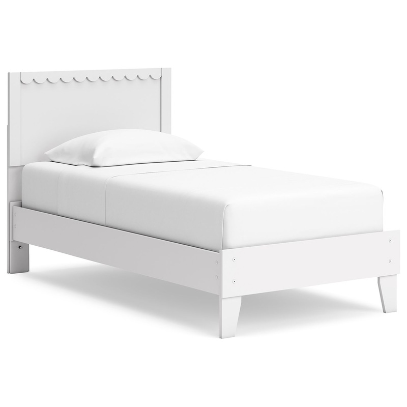 Hallityn – Panel Platform Bed|White|Twin|Full