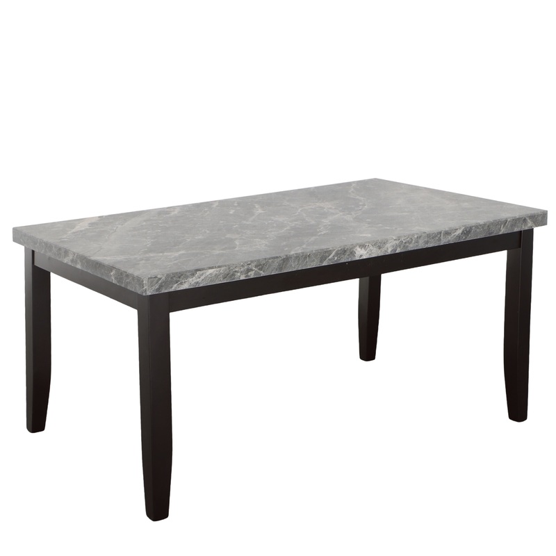 Napoli – Gray Marble Top Dining Table – Dark Gray