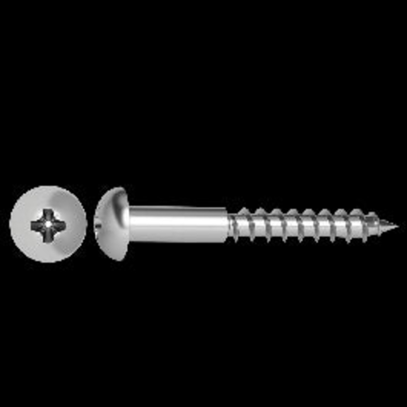STAINLESS STEEL ROUND HEAD WOOD SCREWS PCS. 4X30M M 20 PCS.