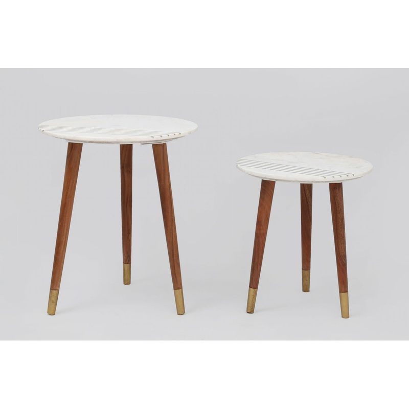 Terrace – Nesting Round Accent Table (Set of 2) – White