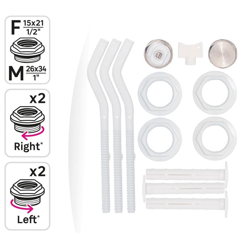 1/2 ACCESSORY KIT FOR ALUMINIUM RADIATORS COLOUR WHITE