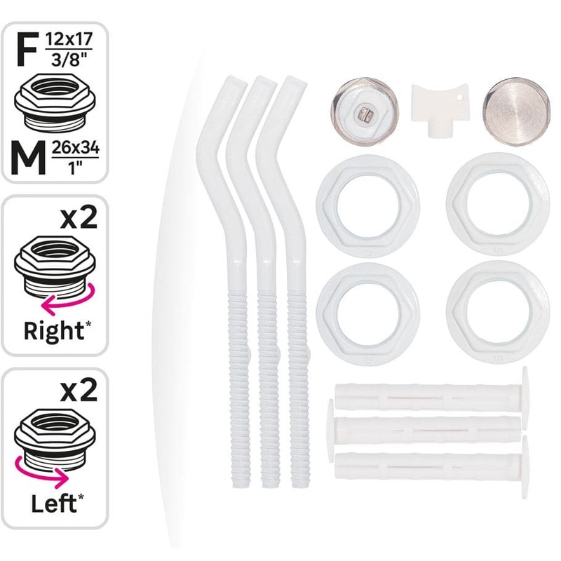 3/8 ACCESSORY KIT FOR ALUMINIUM RADIATORS COLOUR WHITE