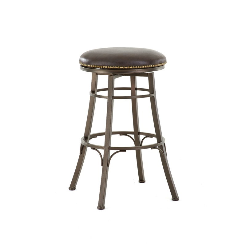 Bali – Backless Swivel Chair|Dark Gray|Dark Brown|Counter Height (24″-27″)|Bar Height (28″-30″)