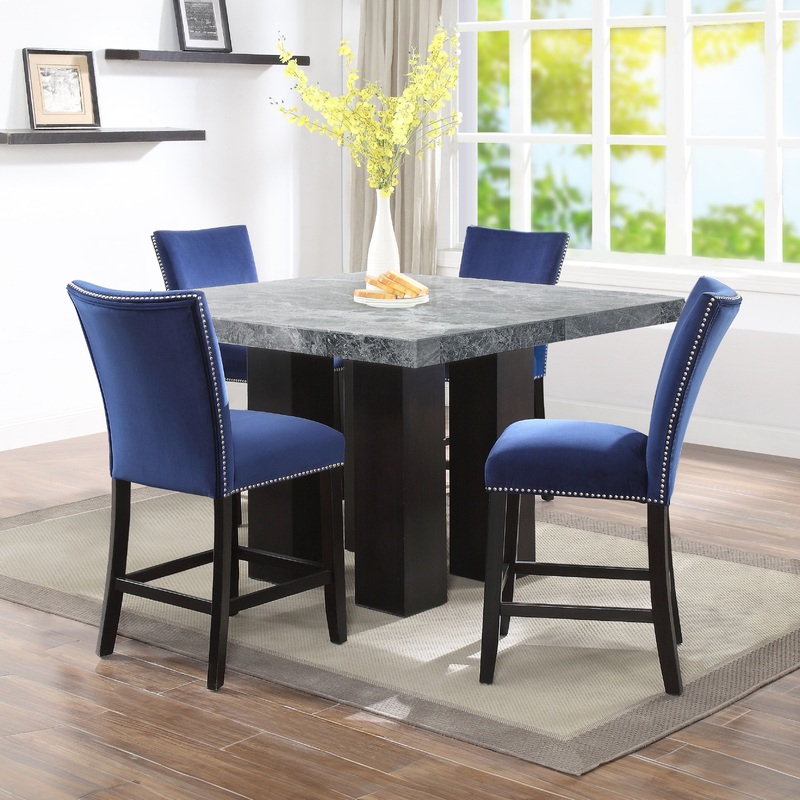 Camila – Square Counter Dining Set – Gray Top