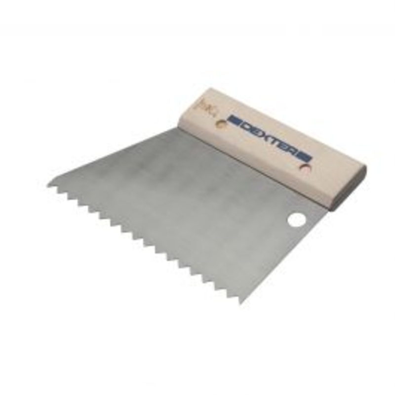SPATULA 180MM DEXTER TOOTH 10X5MM FOR GLUE HARDENED STEEL WOODEN HANDLE
