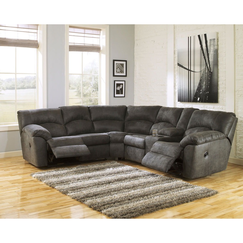 Tambo – Reclining Sectional|Dark Gray|Dark Brown|2-Piece Reclining Sectional