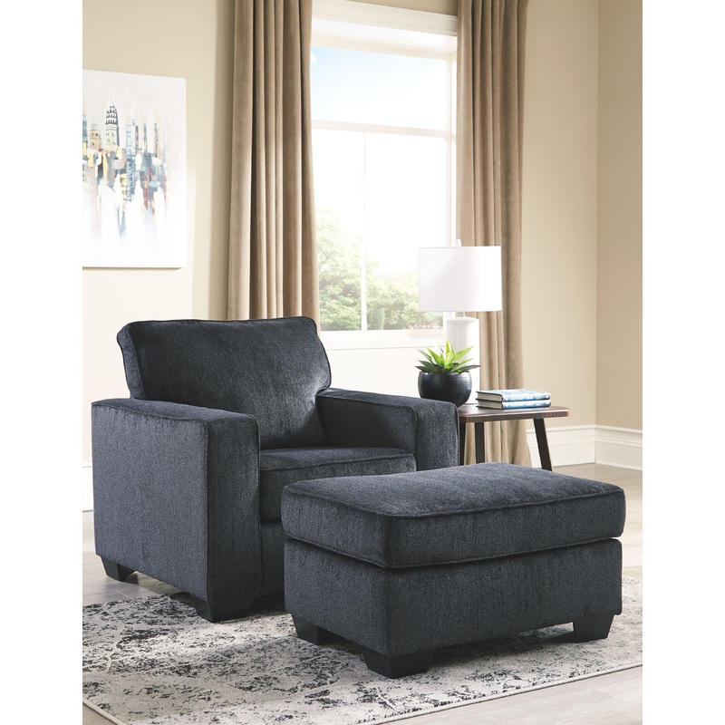 Altari – Chair With Ottoman|Dark Gray|Gray