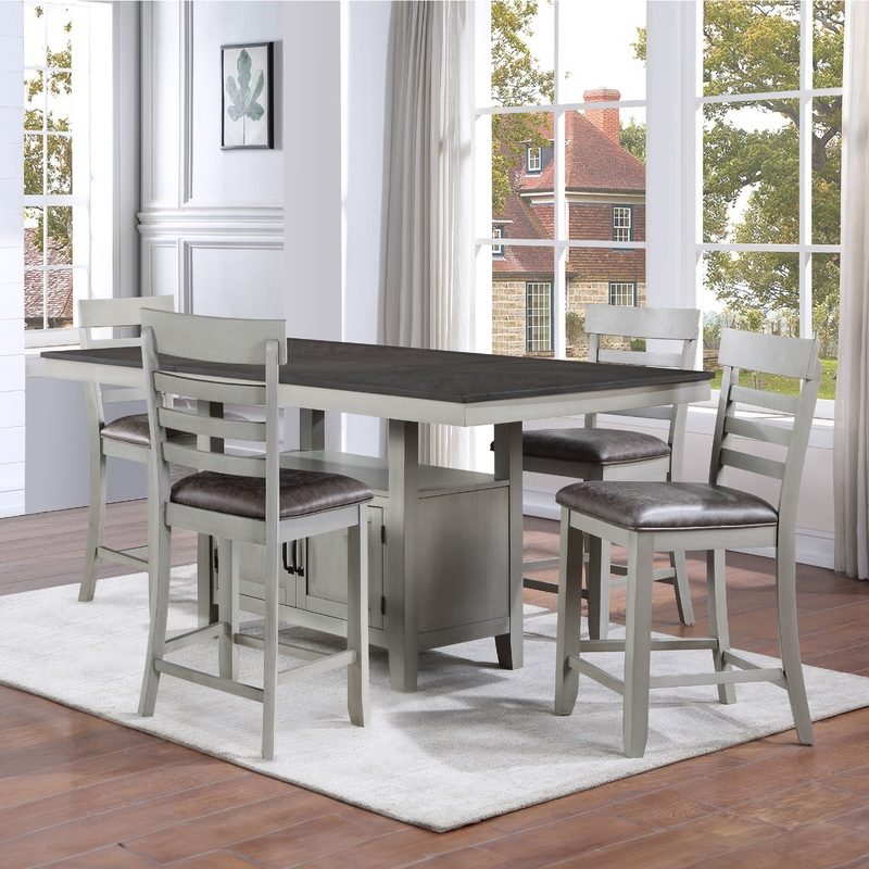 Hyland – Dining Set|Light Brown|Dark Brown|Black|Gray|5 Pc. Table, 4 Chairs|6 Pc. Table, 4 Chairs, Bench|7 Pc. Table, 6 Chairs|7 Pc. Table, 4 Chairs, Bench, Server