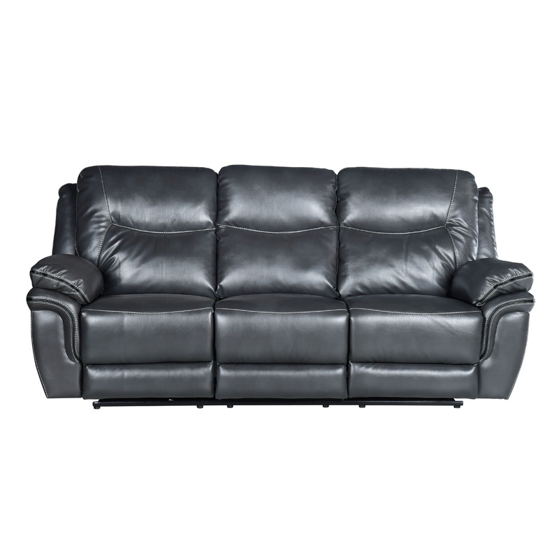 Isabella – Recliner Sofa|Dark Gray|Light Brown