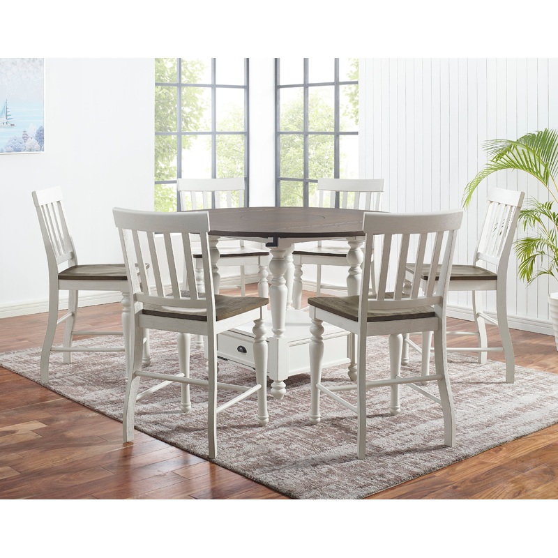 Joanna – Counter Dining Set|White|7 Pc. Table, 6 Chairs|9 Pc. Table, 8 Chairs