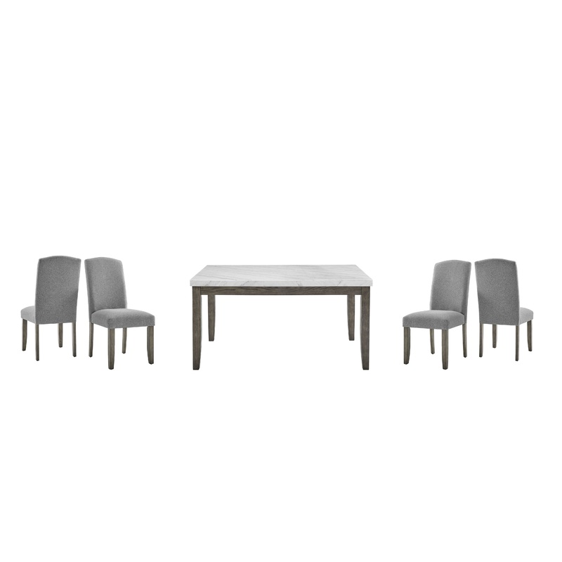 Emily – Dining Set|Dark Gray|6 Pc. Table, 4 Chairs, Bench|7 Pc. Table, 6 Chairs|5 Pc. Table, 4 Chairs