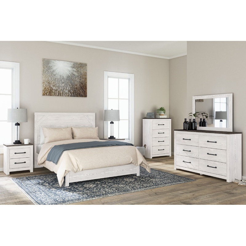 Gerridan – Panel Bedroom Set|White|5 Pc. – Dresser, Mirror, Chest, Panel Bed|7 Pc. – Dresser, Mirror, Chest, Panel Bed, 2 Nightstands|4 Pc. – Dresser, Mirror, Panel Bed|6 Pc. – Dresser, Mirror, Panel Bed, 2 Nightstands|Queen|King
