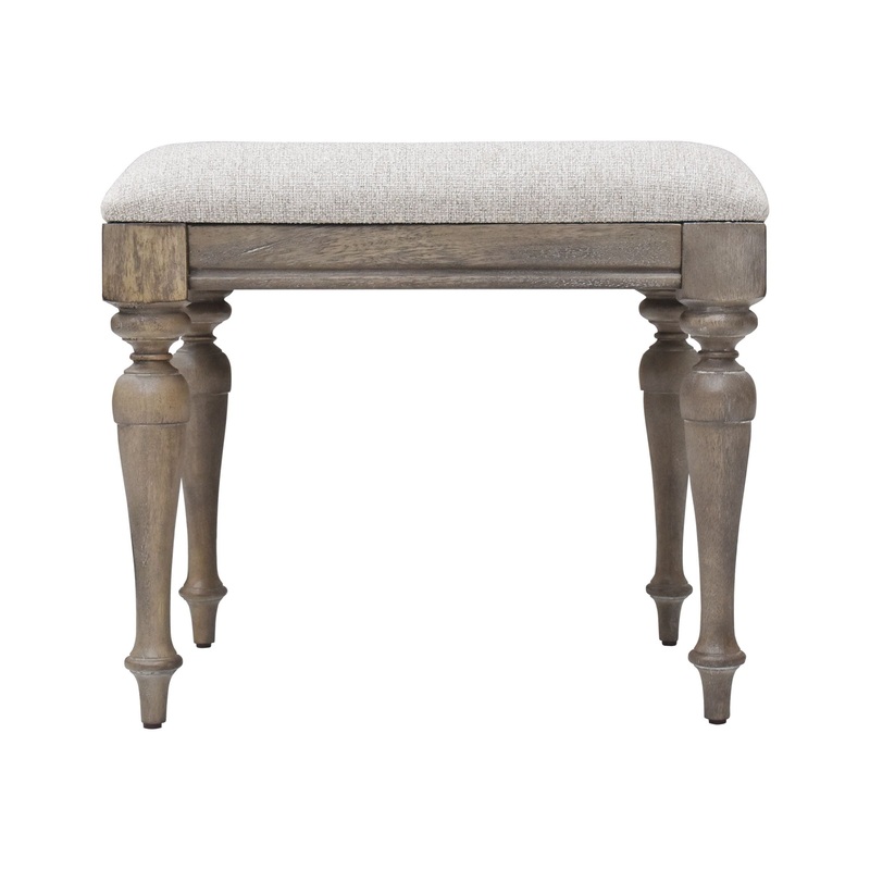 Highland Park – Vanity Bench|Light Brown|White