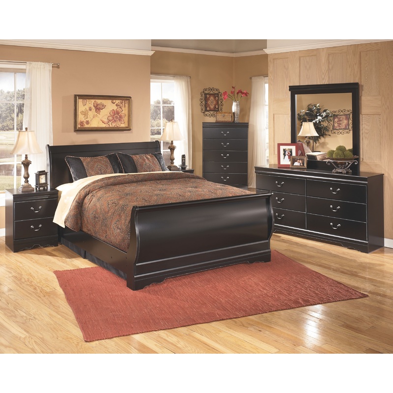 Huey Vineyard – Bedroom Set|Black|6 Pc. – Dresser, Mirror, Chest, Sleigh Bed|7 Pc. – Dresser, Mirror, Chest, Sleigh Bed, Nightstand|5 Pc. – Dresser, Mirror, Sleigh Bed|7 Pc. – Dresser, Mirror, Sleigh Bed, 2 Nightstands|Queen