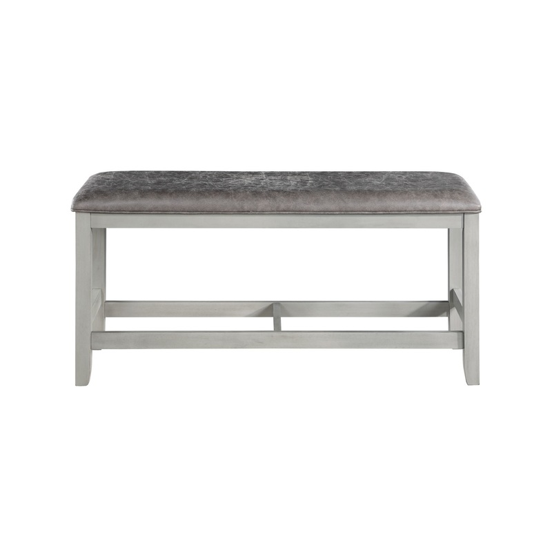 Hyland – Counter Height Bench|White|Dark Gray