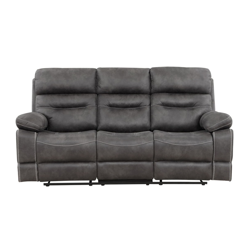 Rudger – Manual Motion Sofa|Dark Brown|Dark Gray