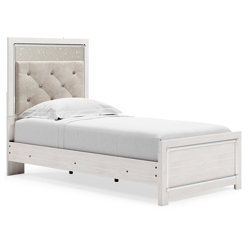 Altyra – Panel Bed|White|Twin|Queen|King|Full|None|Footboard Storage