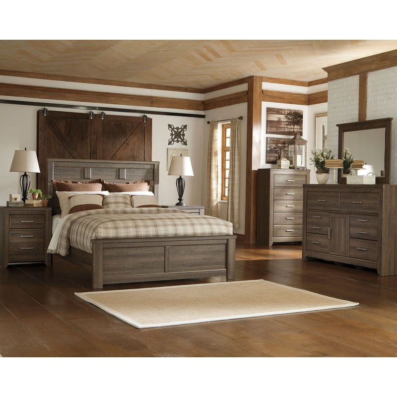 Juararo – Panel Bedroom Set|Dark Brown|6 Pc. – Dresser, Mirror, Chest, Panel Bed|8 Pc. – Dresser, Mirror, Chest, Panel Bed, 2 Nightstands|5 Pc. – Dresser, Mirror, Panel Bed|7 Pc. – Dresser, Mirror, Panel Bed, 2 Nightstands|Queen|California King