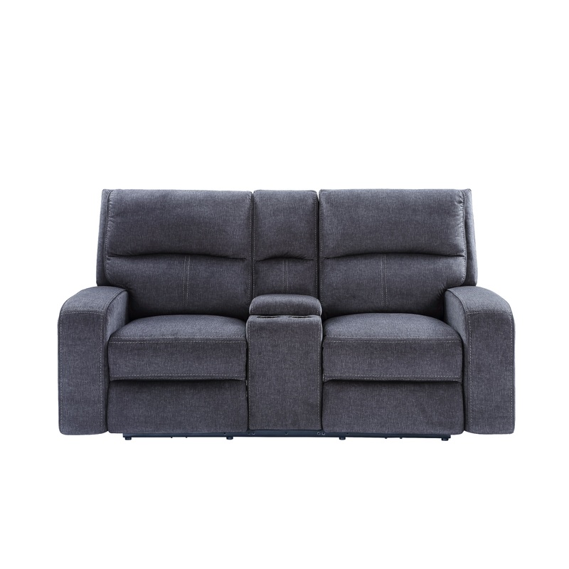 Lovell – Power Console Loveseat – Dark Gray