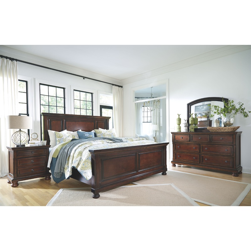 Porter – Bedroom Set|Dark Brown|6 Pc. – Dresser, Mirror, Chest, Panel Bed|7 Pc. – Dresser, Mirror, Chest, Panel Bed, Nightstand|5 Pc. – Dresser, Mirror, Panel Bed|6 Pc. – Dresser, Mirror, Panel Bed, Nightstand|Queen|California King|King