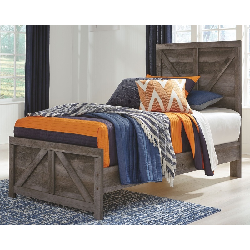 Wynnlow – Crossbuck Panel Bed|Gray|Full|Twin|Queen|King