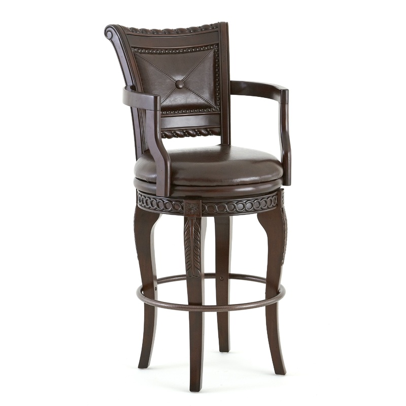 Antoinette – PU Swivel Bar Chair (Set of 2) – Dark Brown