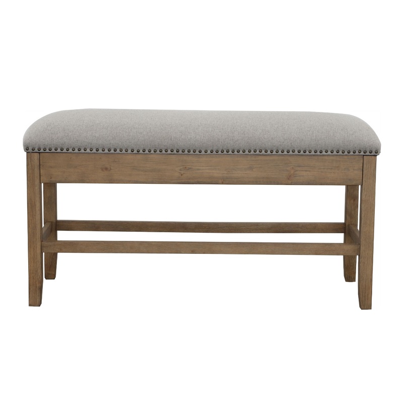 Grayson – Counter Storage Bench With Nailhead – Dark Brown