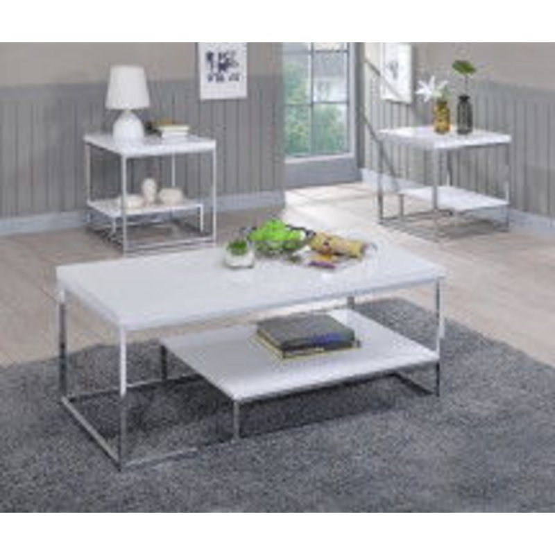 Lucia – 3 Piece Table Set – White