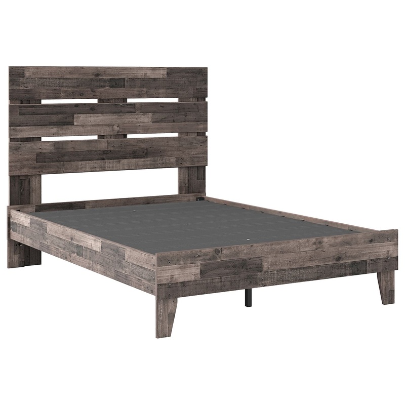 Neilsville – Panel Bed|Dark Gray|Light Brown|Full|Queen