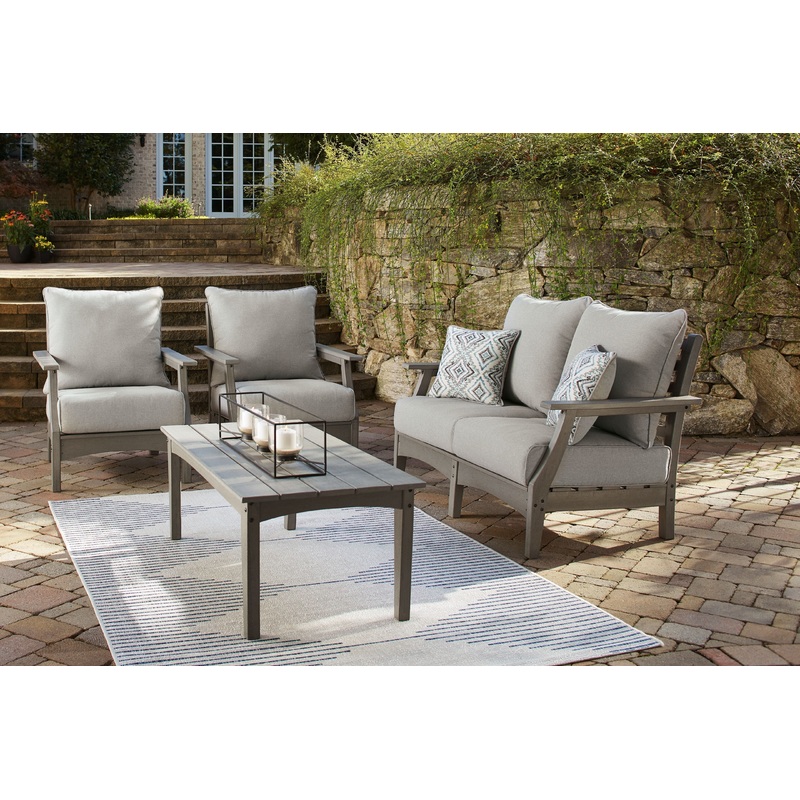 Visola – Lounge Set|Gray|4 Pc. Loveseat, 2 Chairs, Coffee Table|5 Pc. Sofa, 2 Chairs, Cocktail Table, End Table|6 Pc. Sofa, Loveseat, 2 Chairs, Cocktail Table, End Table