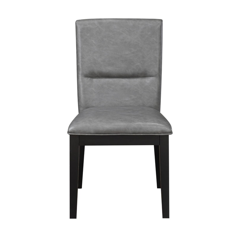 Amy – Faux Leather Side Chair (Set of 2) – Gray