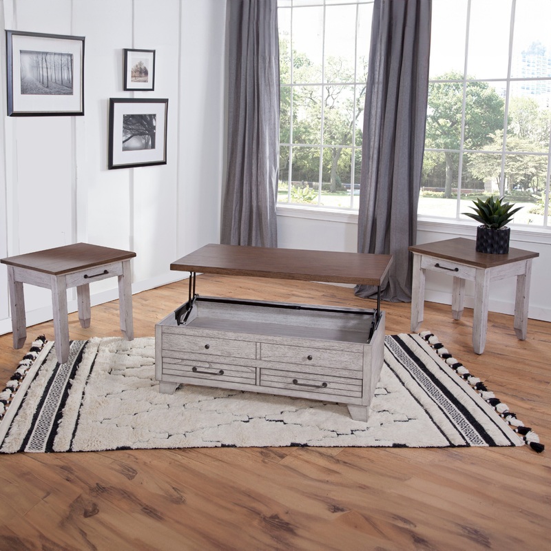 Bear Creek – 3 Piece Table Set – White