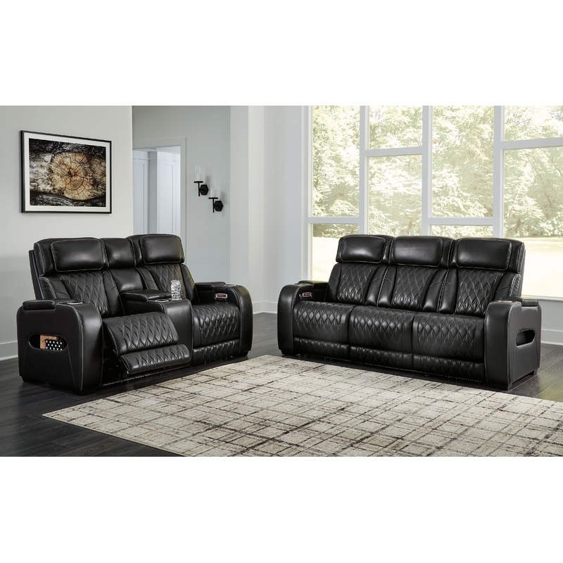 Boyington – 2 Pc. – Power Reclining Sofa And Loveseat – Black