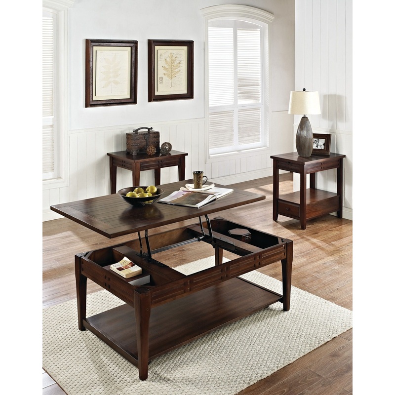 Crestline – 3 Piece Table Set – Brown
