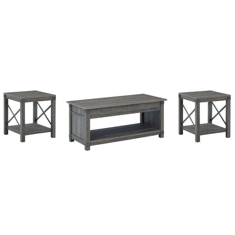 Freedan – 3 Pc. – Coffee Table, 2 End Tables – Grayish Brown