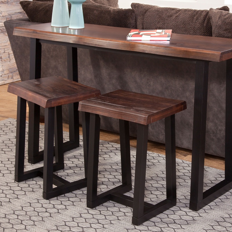 Jennings – Live Edge 3 Piece Counter Dining Set – Brown