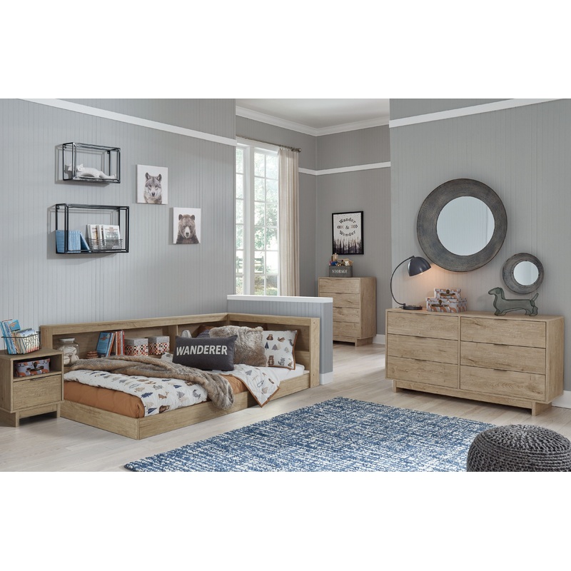 Oliah – Bedroom Set|Beige|3 Pc. Dresser, Bookcase Storage Bed|Twin|Full