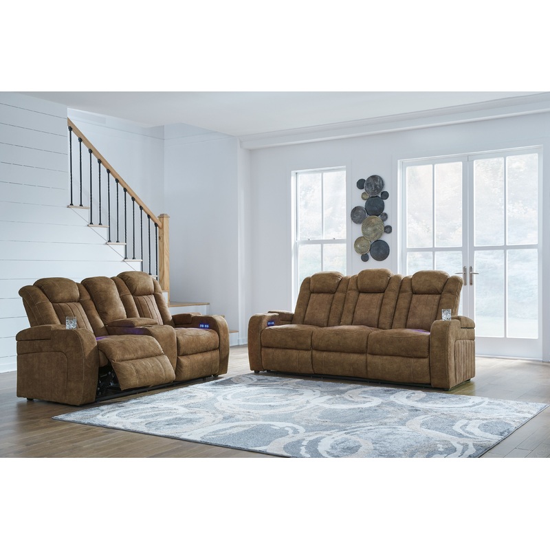 Wolfridge – 2 Pc. – Power Reclining Sofa, Power Reclining Loveseat With Console – Brindle