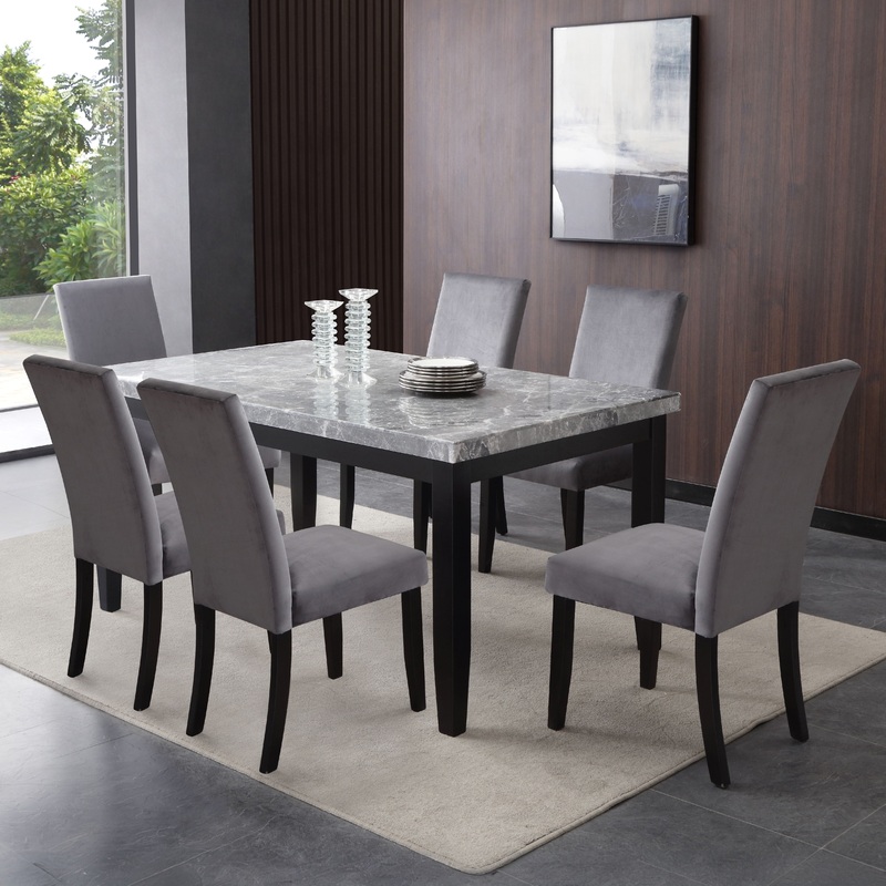 Napoli – Dining Room Set|Dark Gray|6 Pc. Table, 4 Chairs, Bench|5 Pc. Table, 4 Chairs|7 Pc. Table, 6 Chairs