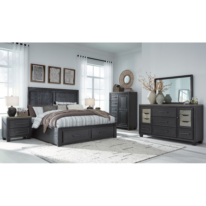 Foyland – Bedroom Set|Dark Brown|6 Pc. Dresser, Door Chest, Mirror, Panel Storage Bed|8 Pc. Dresser, Mirror, Door Chest, Panel Storage Bed, 2 Nightstands|5 Pc. Dresser, Mirror, Panel Storage Bed|7 Pc. Dresser, Mirror, Panel Storage Bed, 2 Nightstands|King