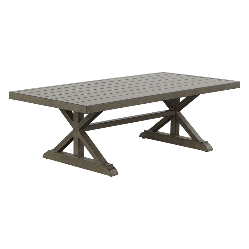 Jones – Outdoor Aluminum Coffee Table – Brown